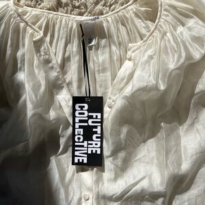 Future Collective Cream Women's Blouse